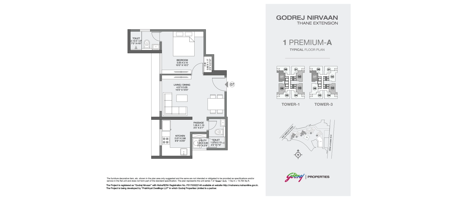 Godrej Nirvaan 1 BHK floor plan