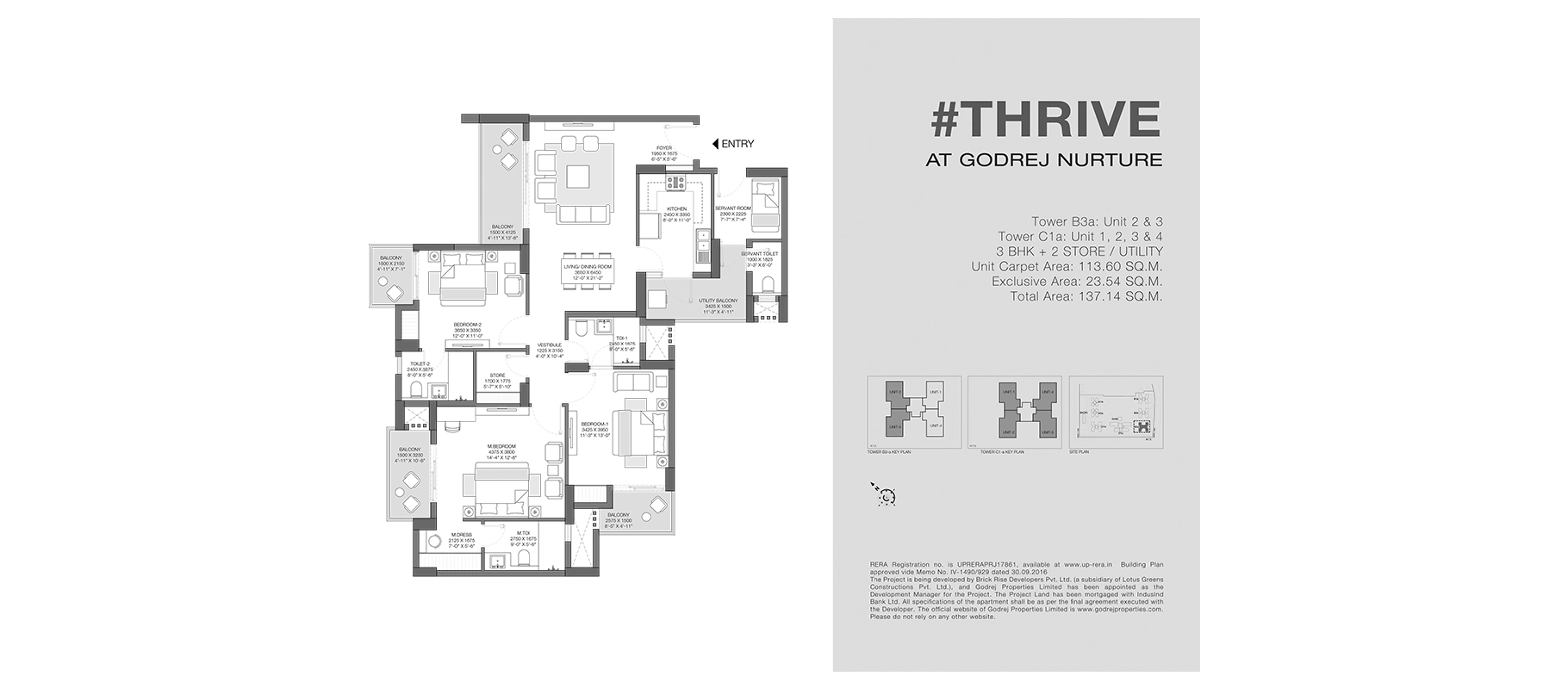 Godrej Nurture 3 BHK floor plan