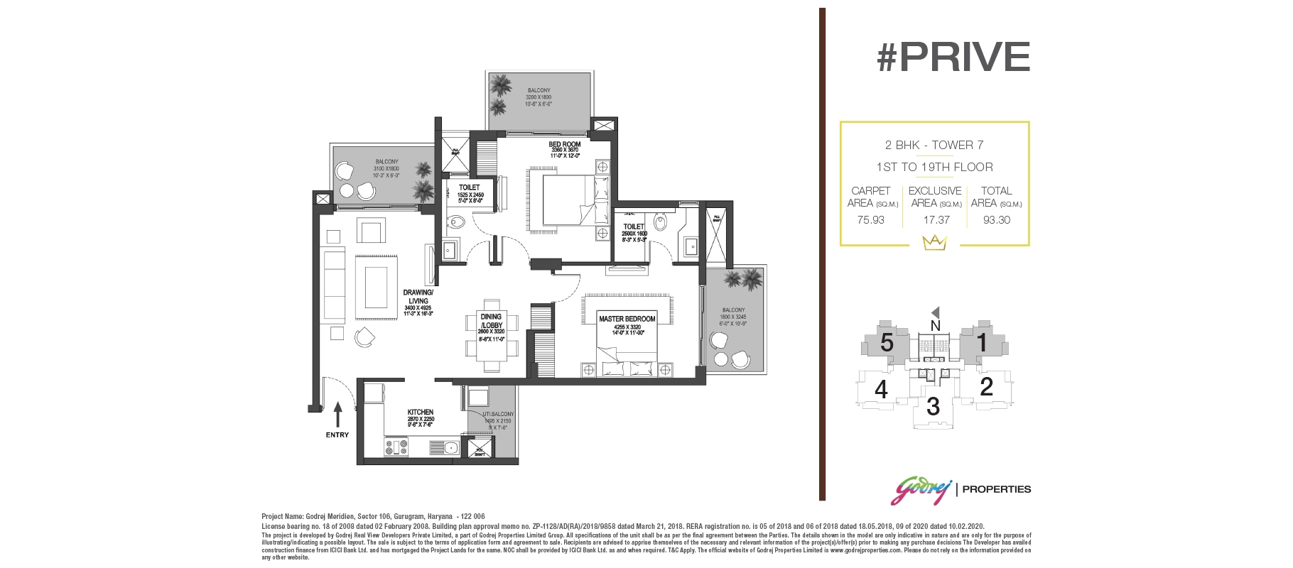 Godrej Meridien 2 BHK floor plan