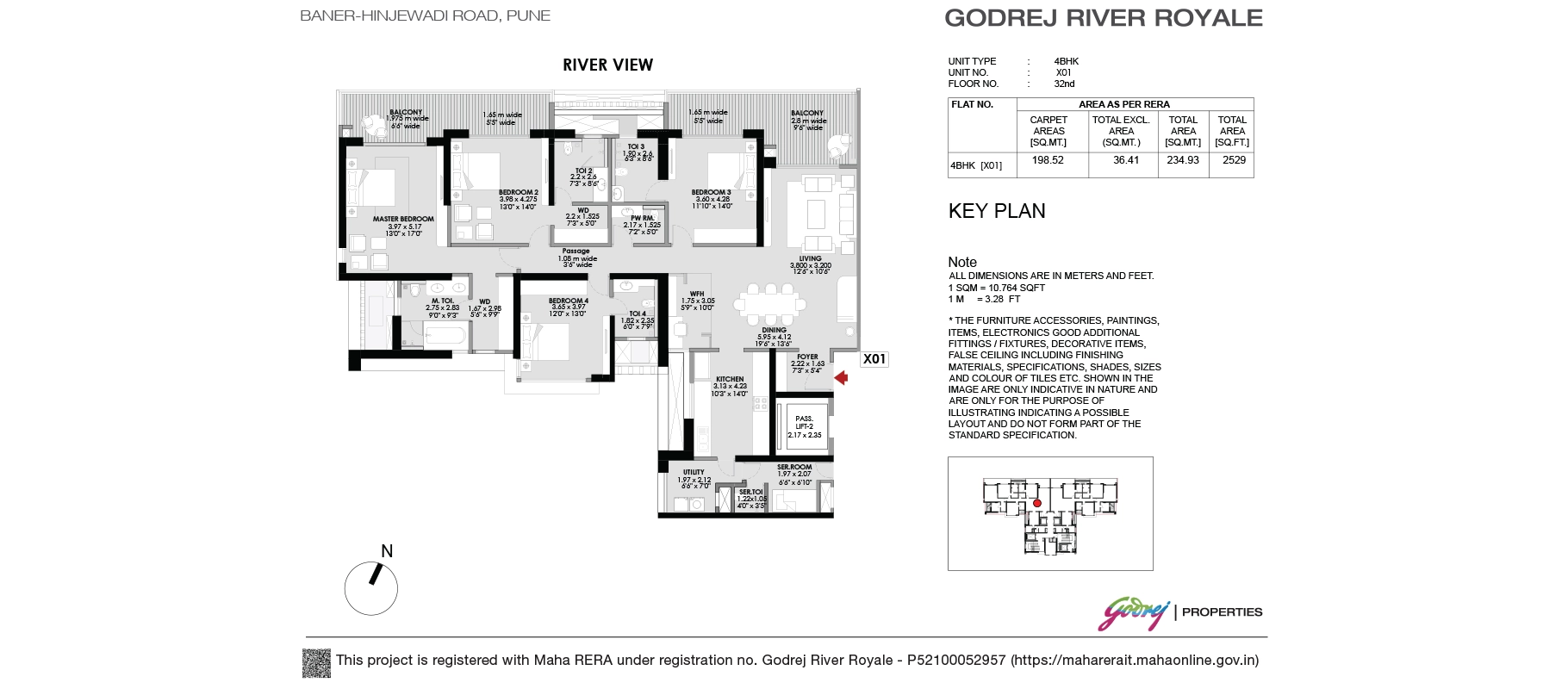 Godrej River Royale 4+ BHK floor plan