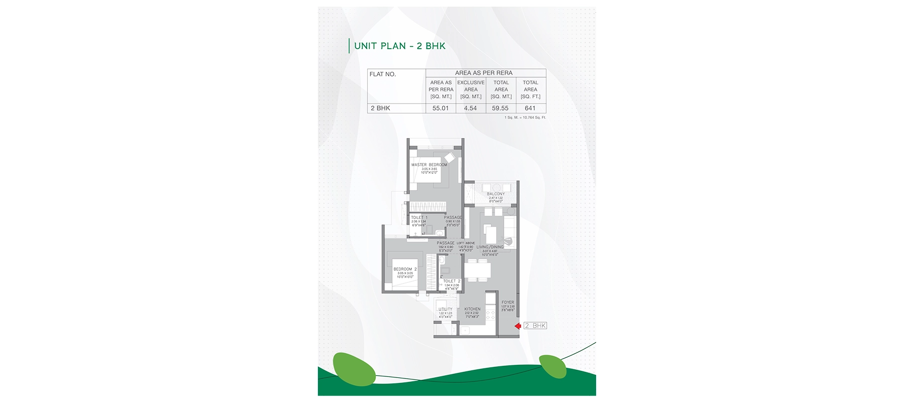 Godrej Green Cove 2 BHK floor plan