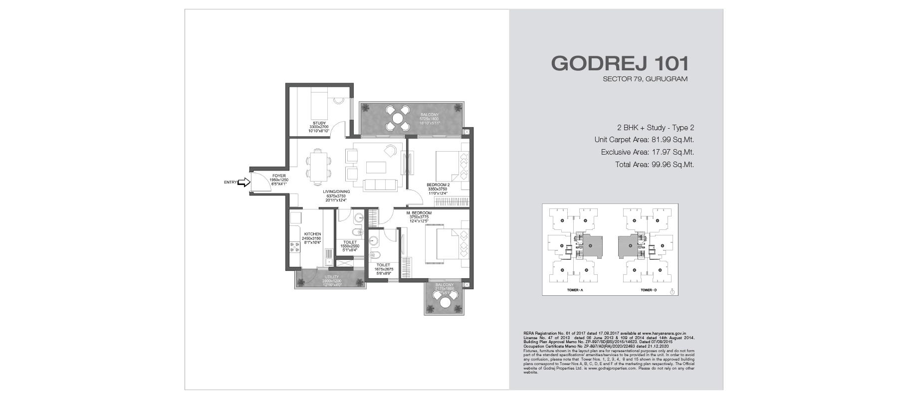 Godrej 101 2 BHK floor plan