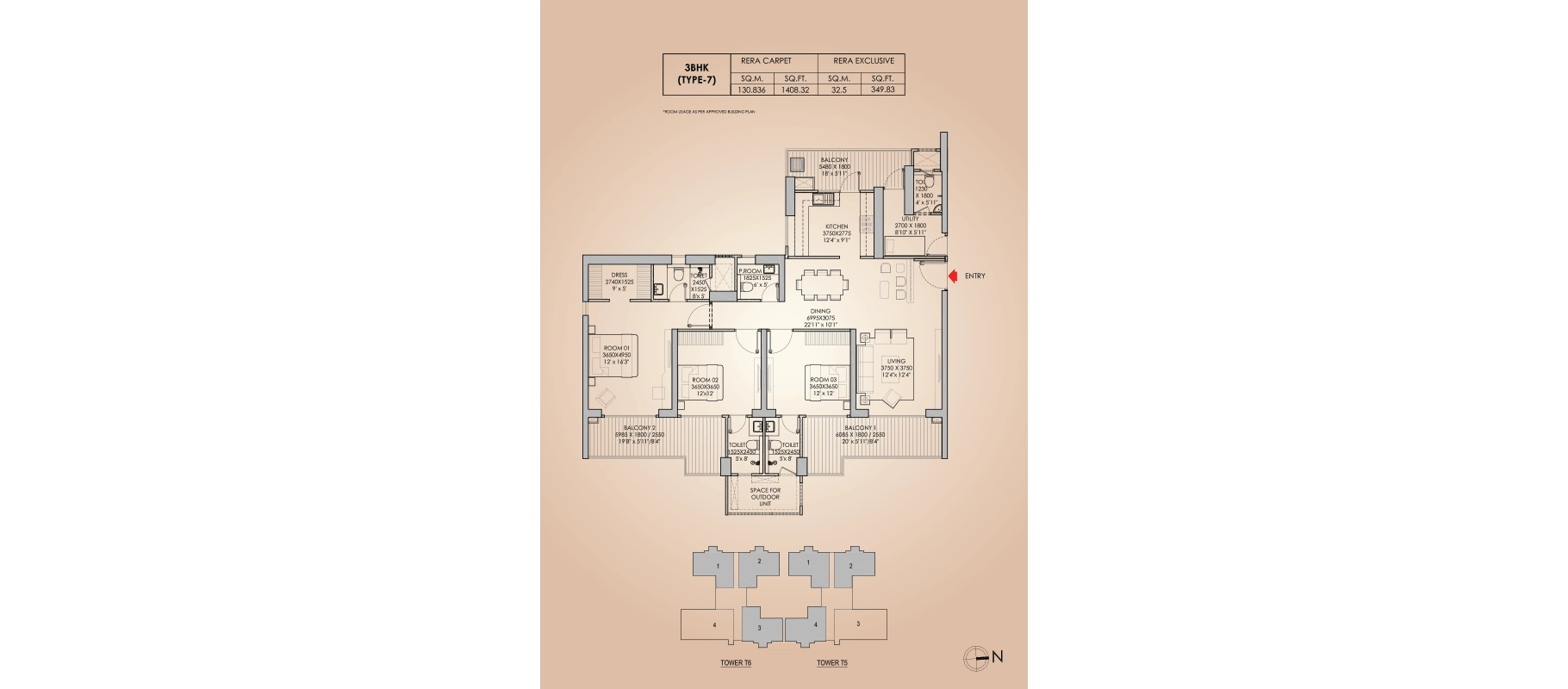 Godrej Aristocrat 3.5 BHK floor plan
