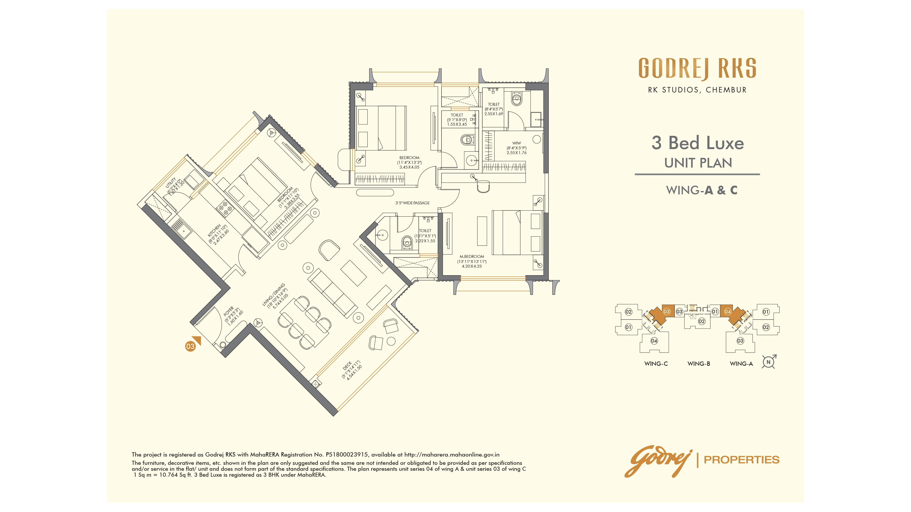 Godrej RKS 3 BHK Luxe floor plan