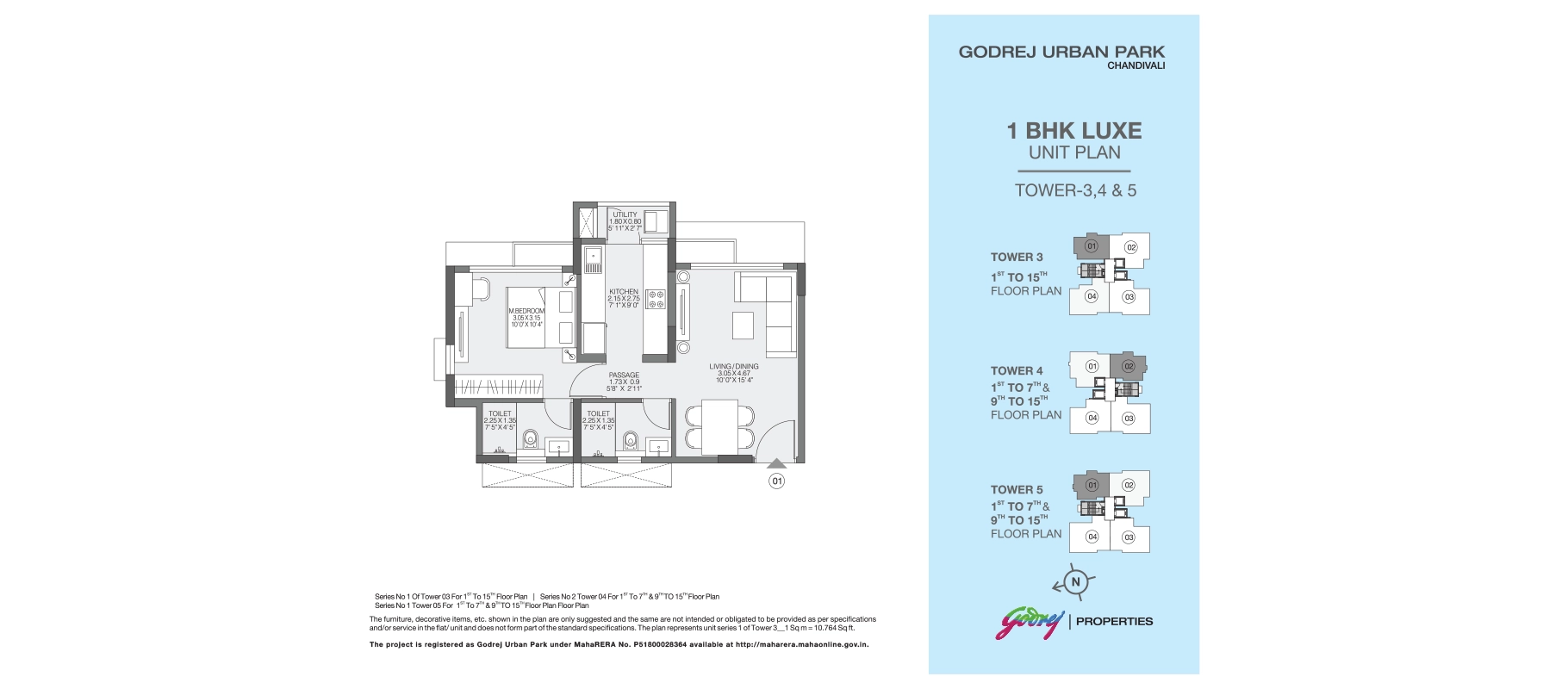 Godrej Urban Park 1 BHK Luxe floor plan