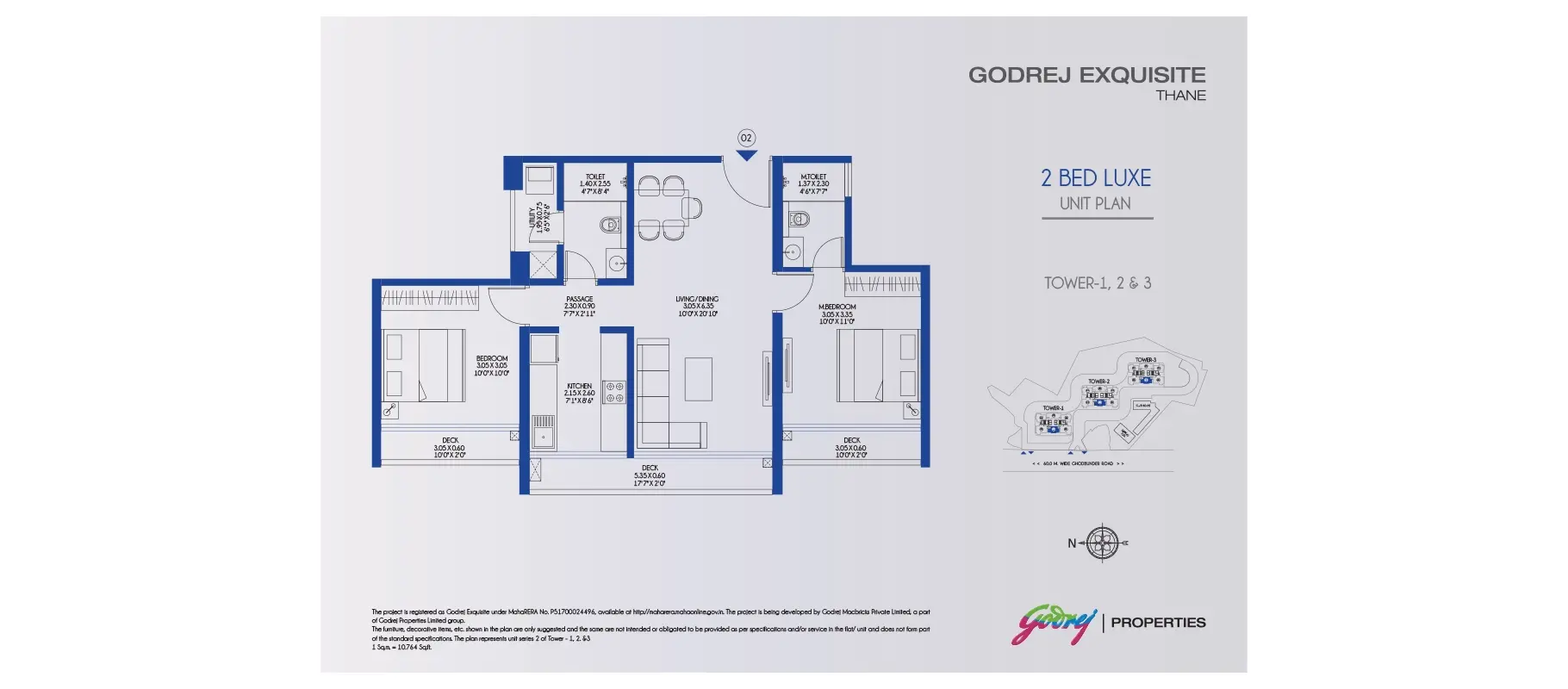 Godrej Exquisite 2 BHK floor plan