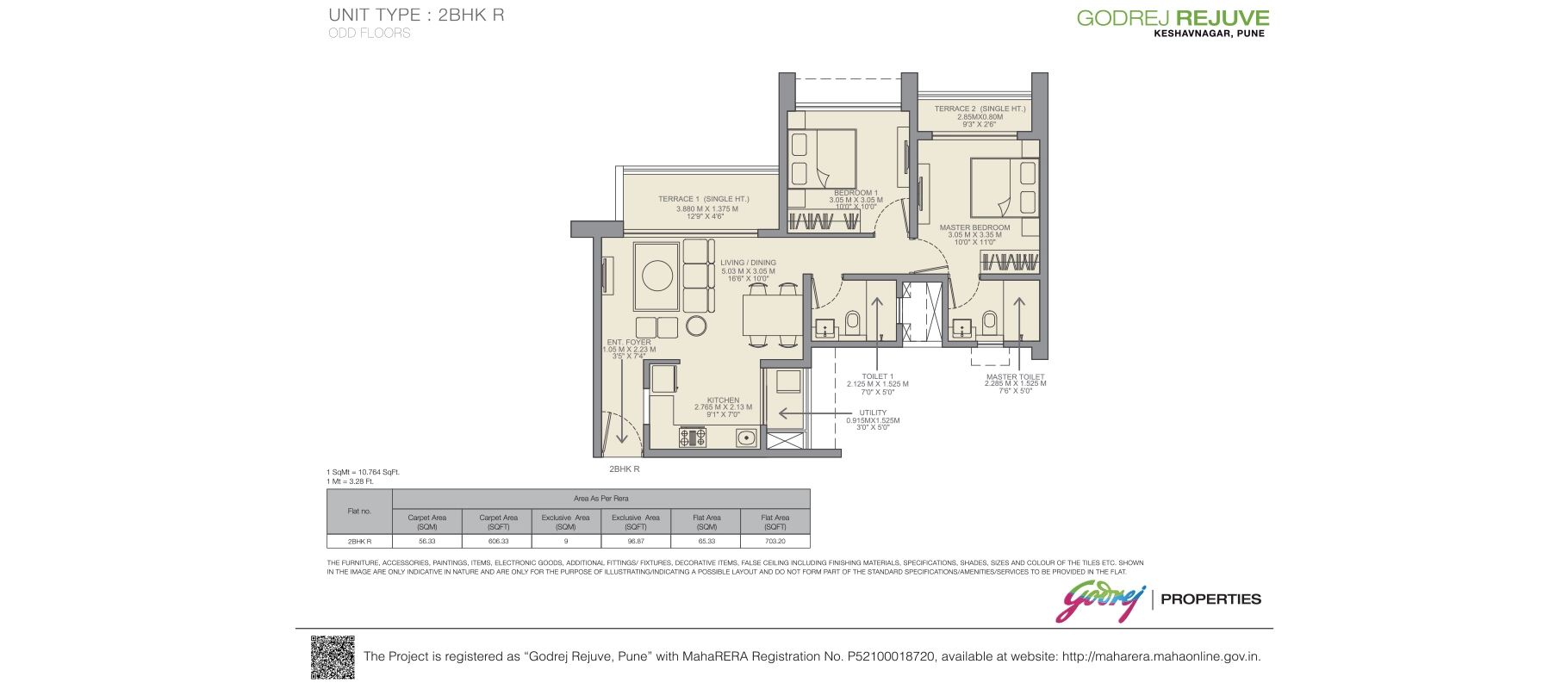 Godrej Rejuve 2 BHK floor plan