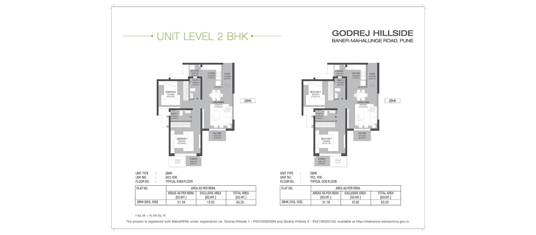 Godrej Hillside 2 BHK floor plan