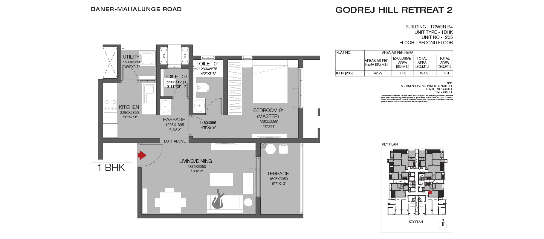 SkyAvenue Godrej Hill Retreat 2 1 BHK floor plan
