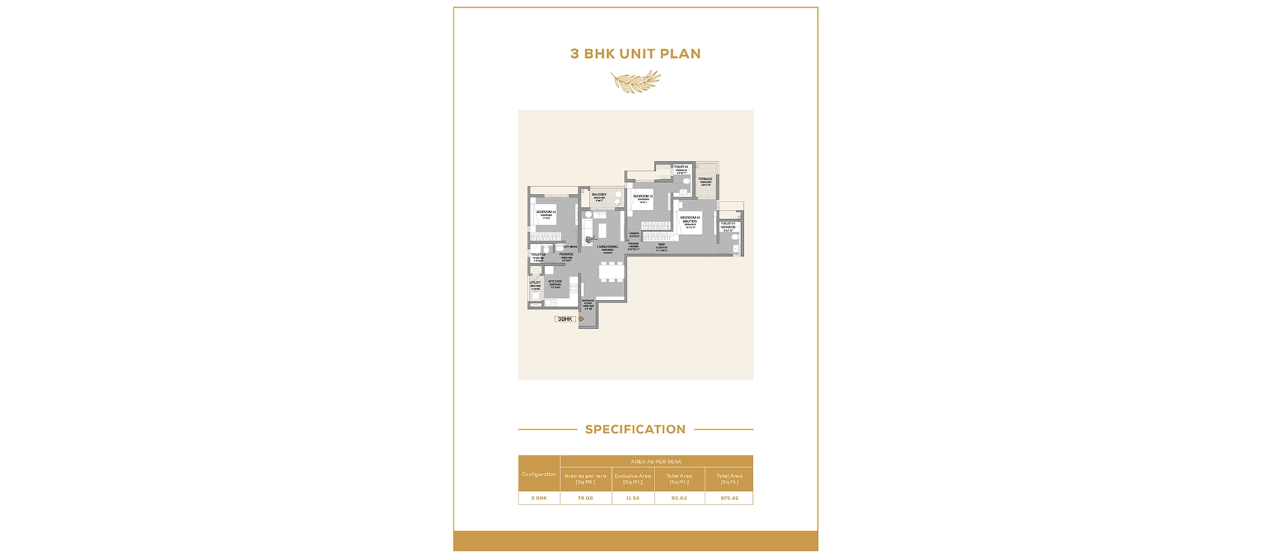 Godrej Hill Retreat 3 BHK floor plan