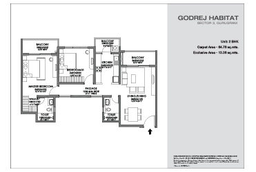 Godrej Habitat 2 BHK floor plan