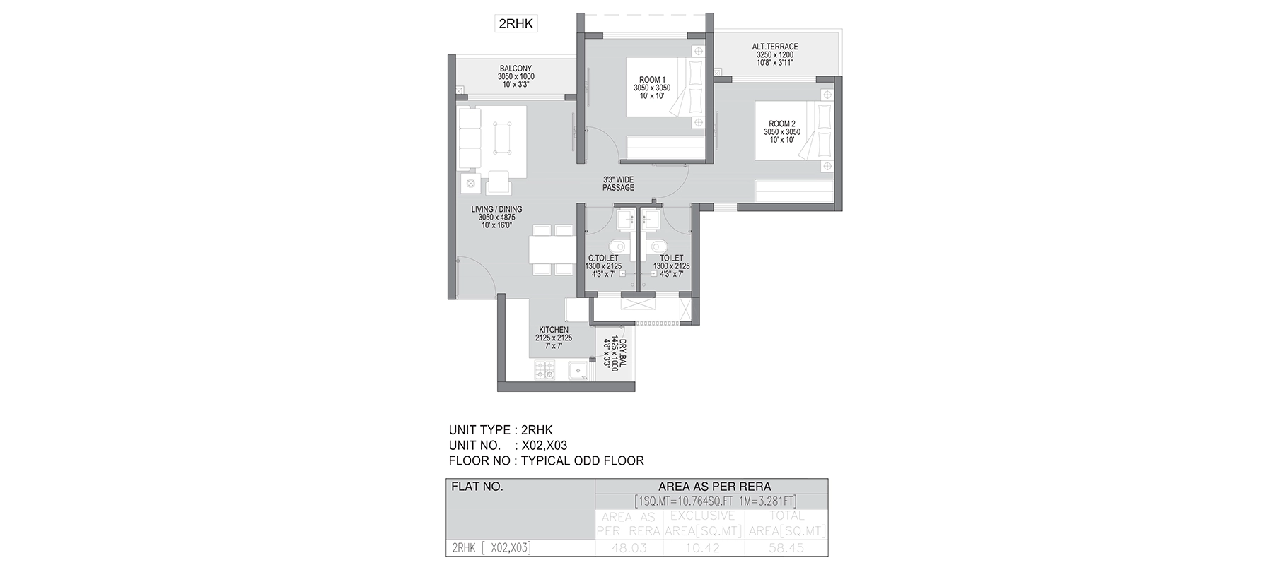 Godrej Forest Grove 2 BHK floor plan