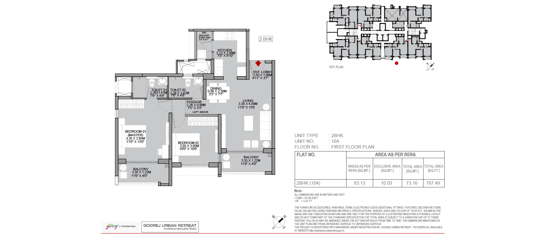 Godrej Urban Retreat 2 BHK floor plan