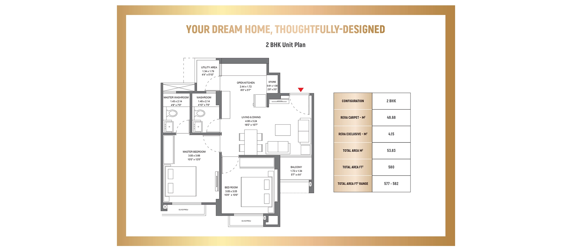 Celeste at Godrej Garden City 2 BHK floor plan