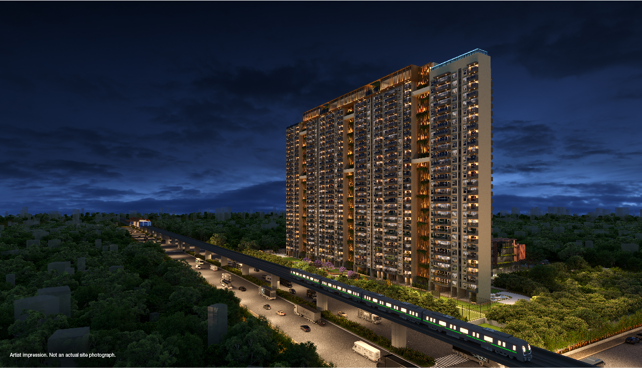 Late Evening Corner Elevation View