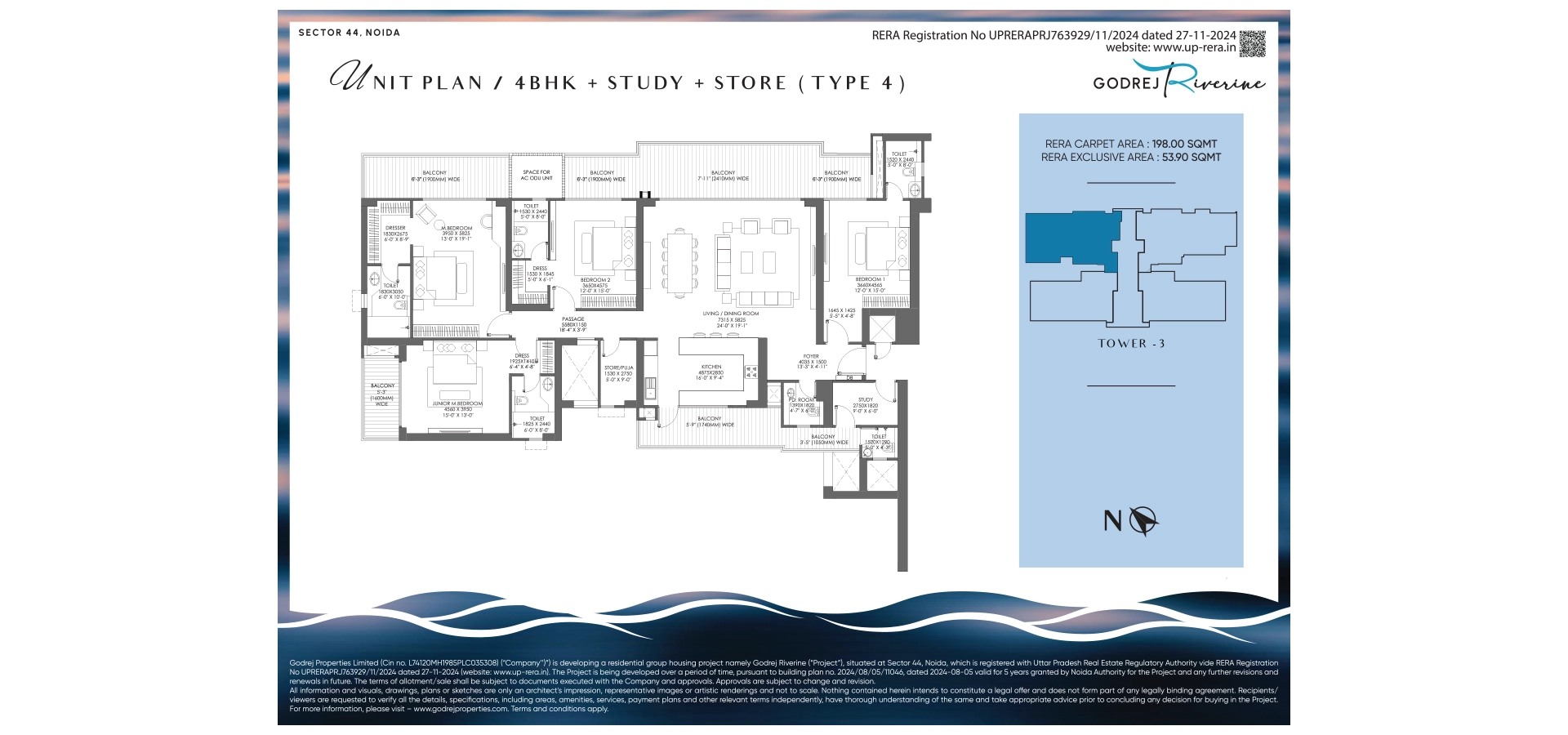 Godrej Riverine 4 BHK floor plan
