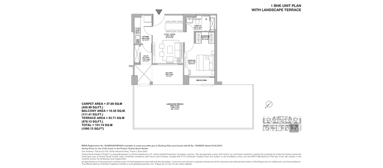 Godrej Prima 1 BHK floor plan