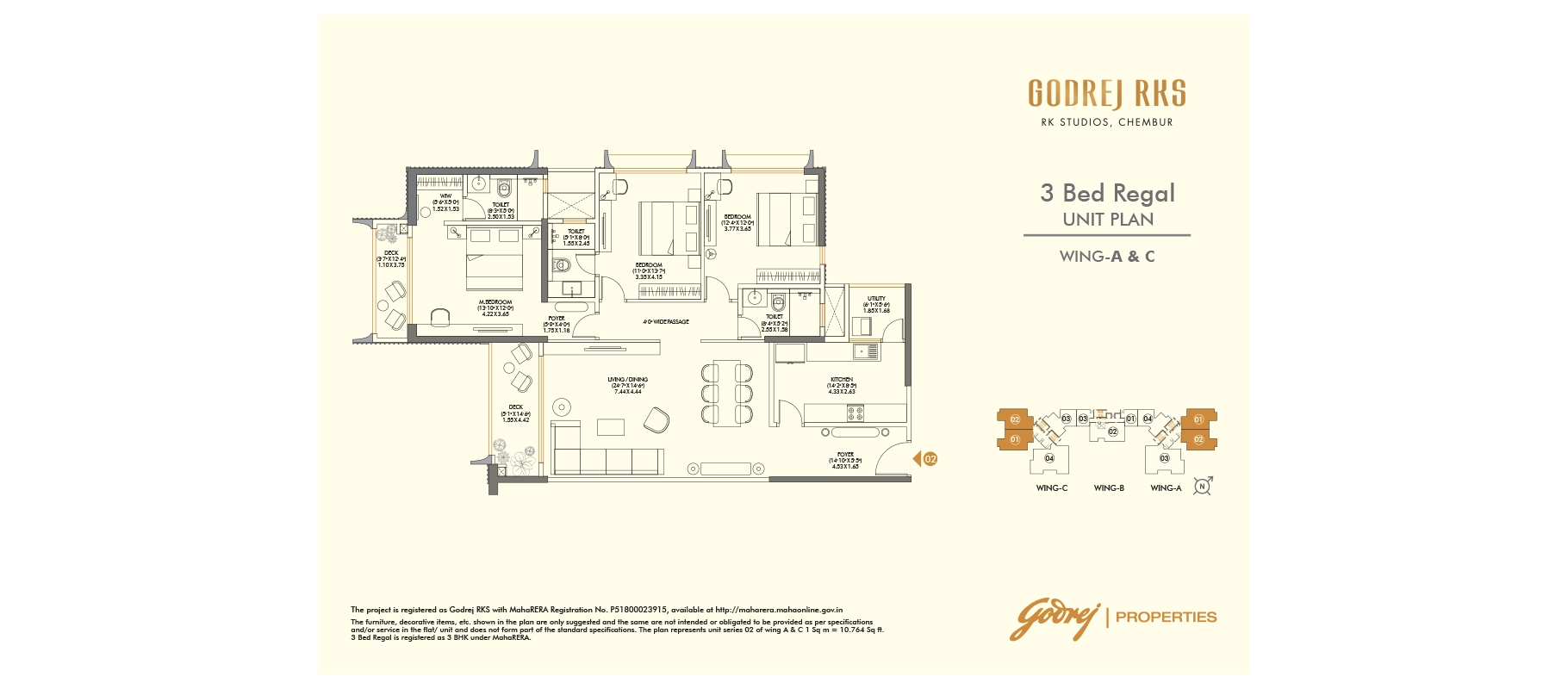Godrej RKS 3 BHK Regal floor plan