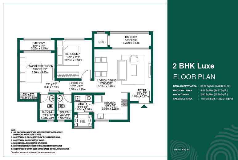 Godrej Woodscapes 2 BHK floor plan