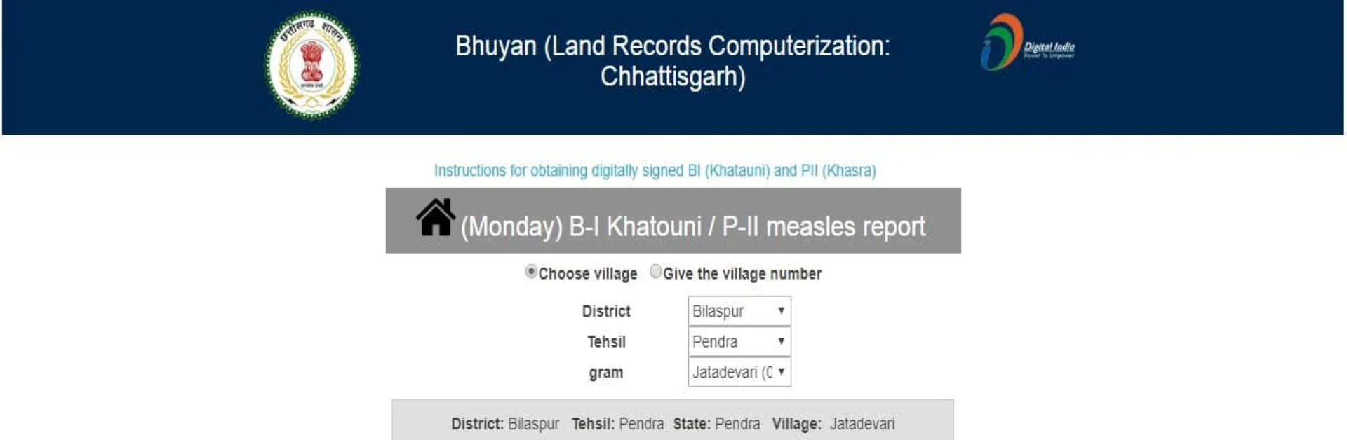 Check Land Records Online in Chhattisgarh