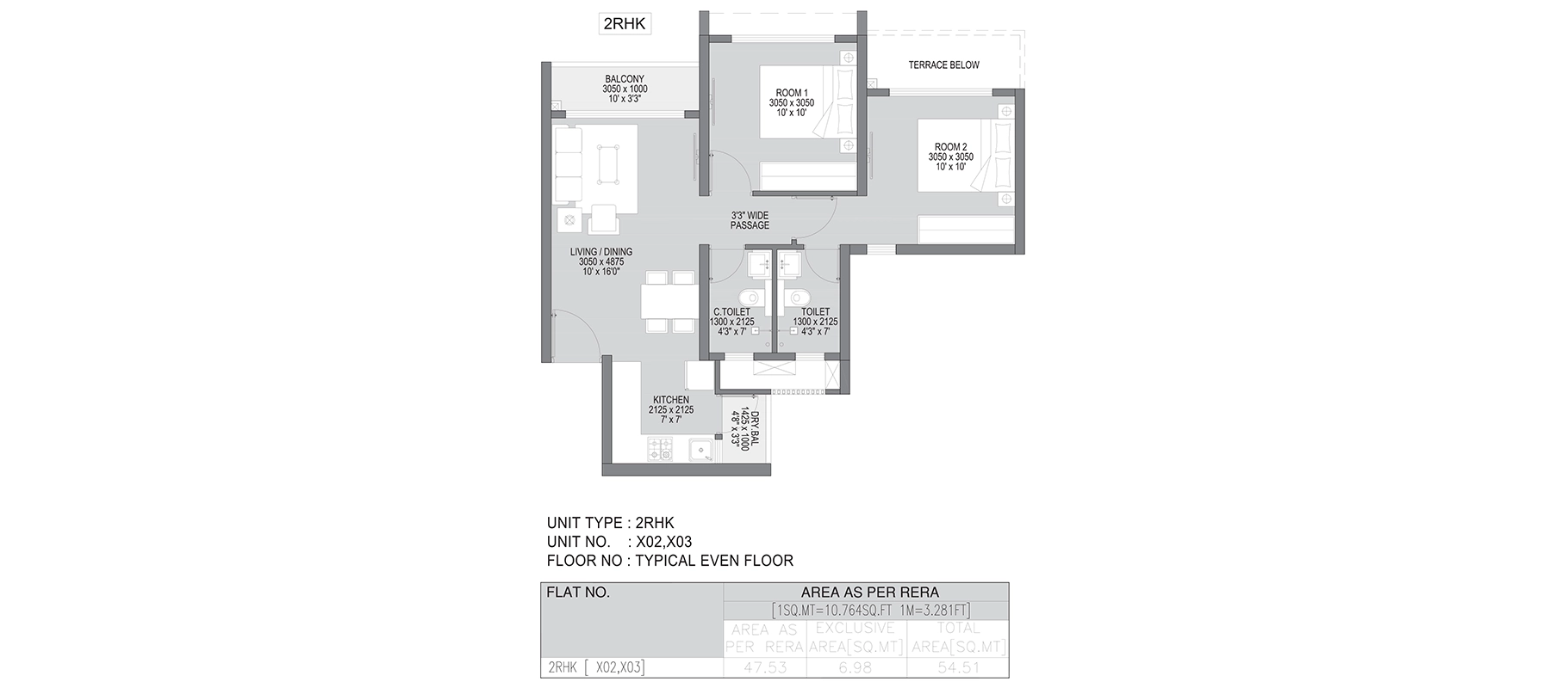 Godrej Forest Grove 2 BHK floor plan