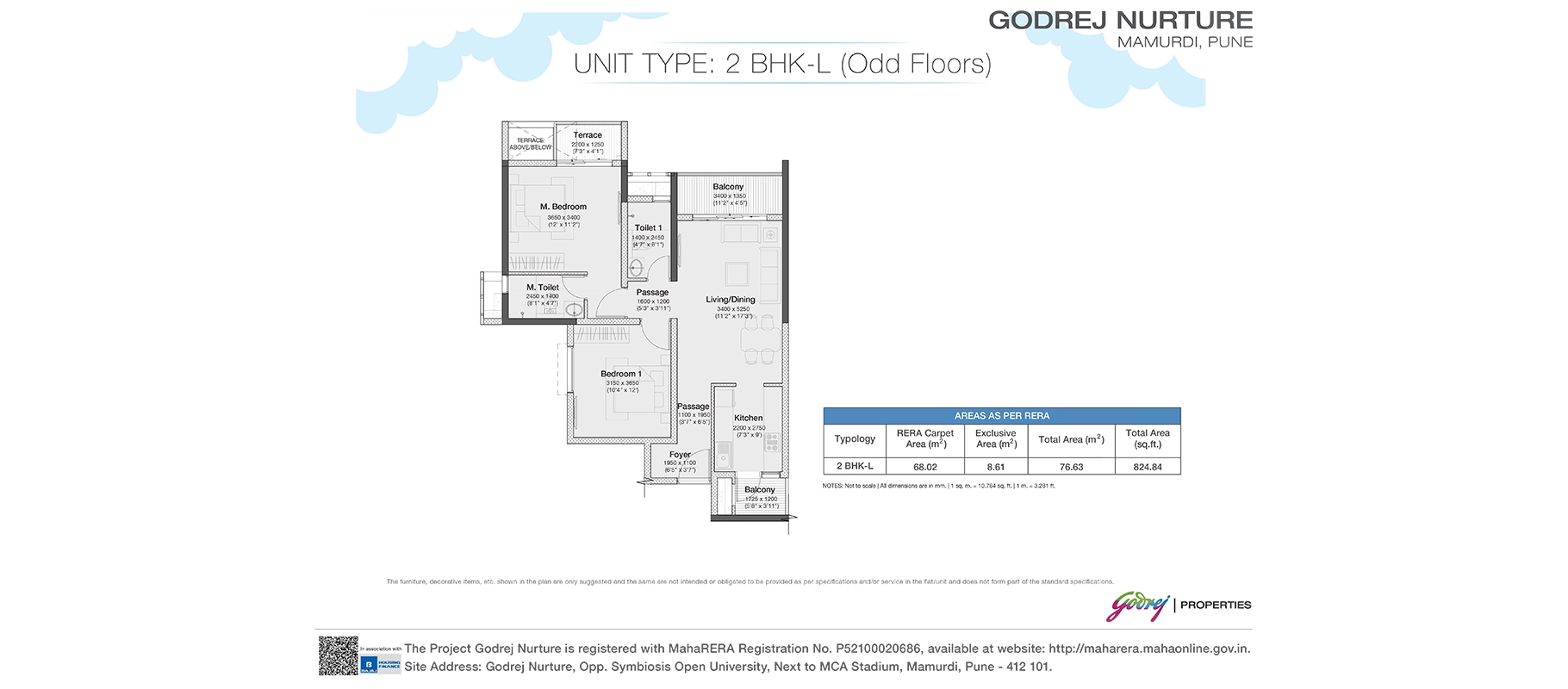 Godrej Nurture 2 BHK floor plan