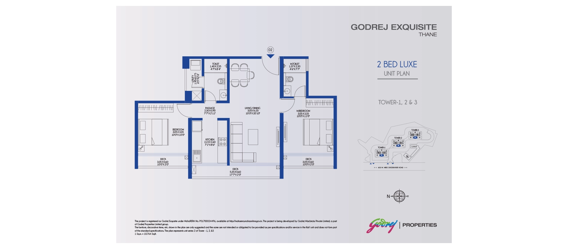 Godrej Exquisite 2 BHK Luxe floor plan