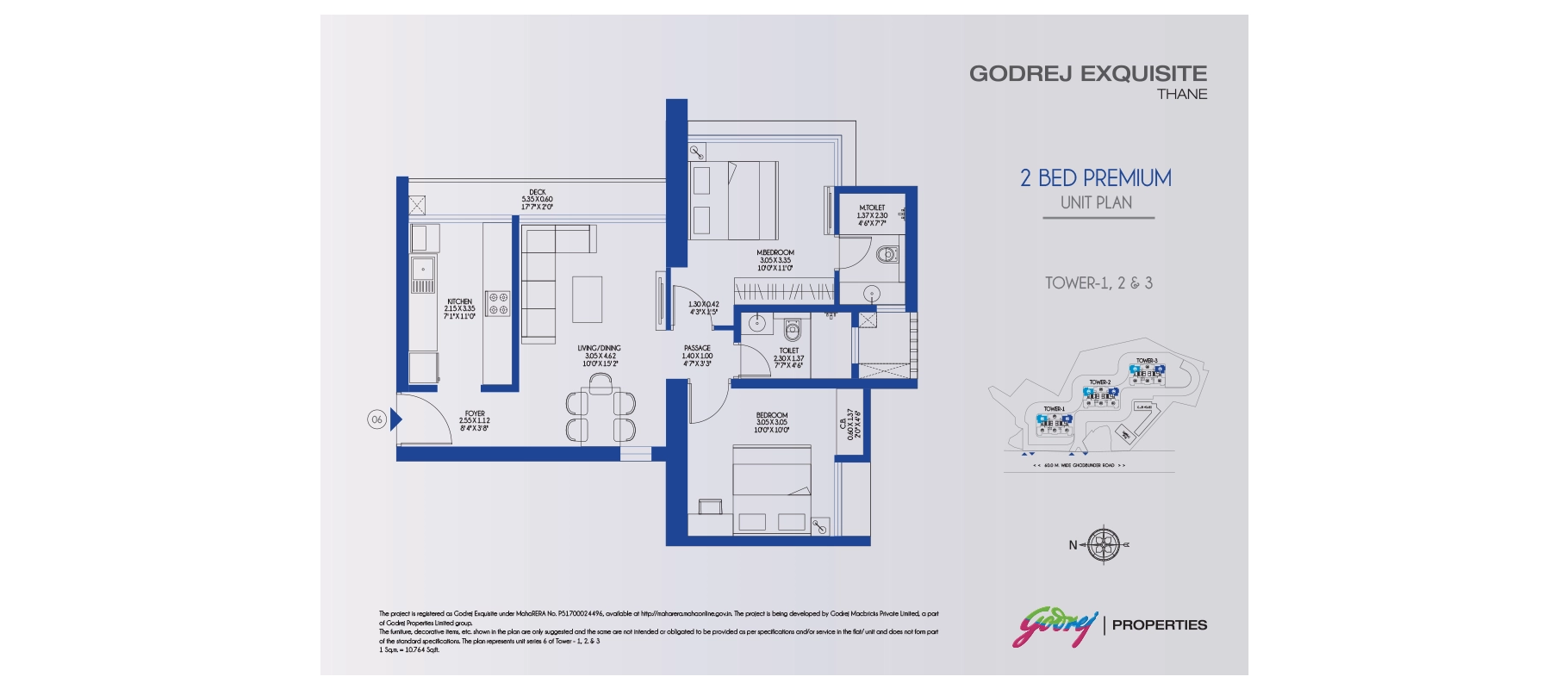 Godrej Exquisite 2 BHK Premium floor plan