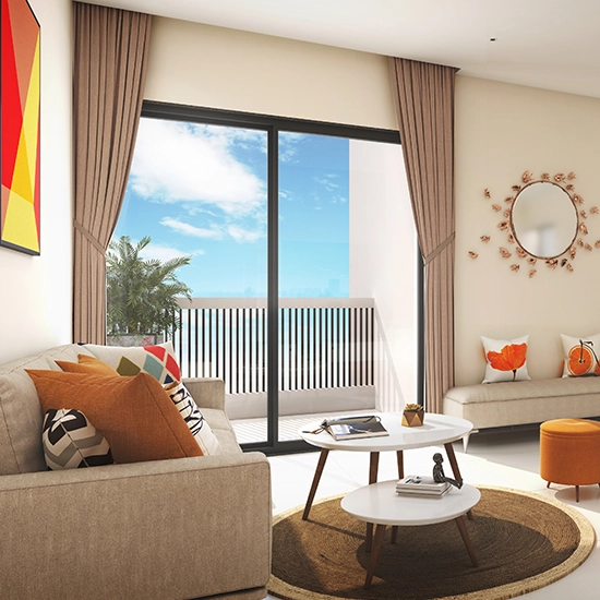 Celeste at Godrej Garden City, Living Room