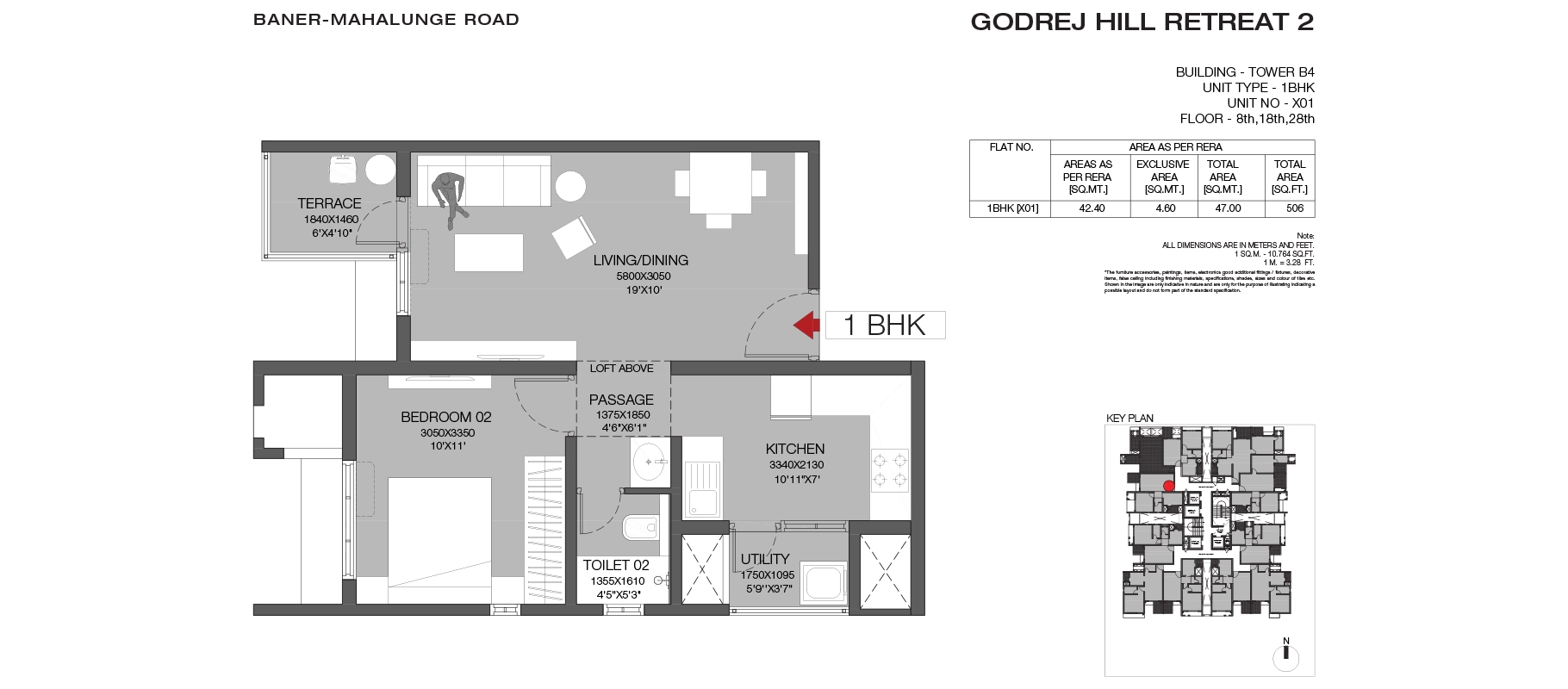 SkyAvenue Godrej Hill Retreat 2 1 BHK floor plan