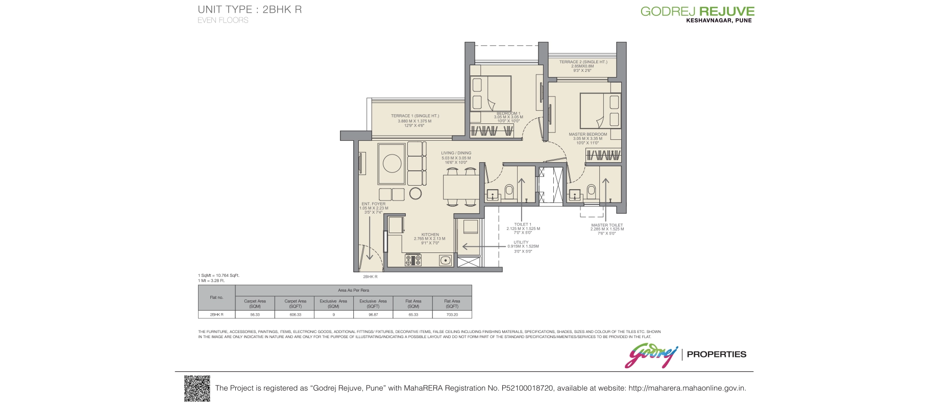 Godrej Rejuve 2 BHK floor plan