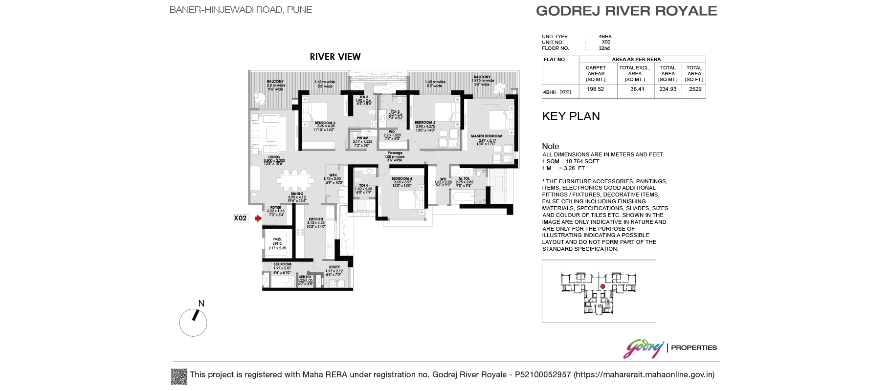 Godrej River Royale 4 BHK floor plan