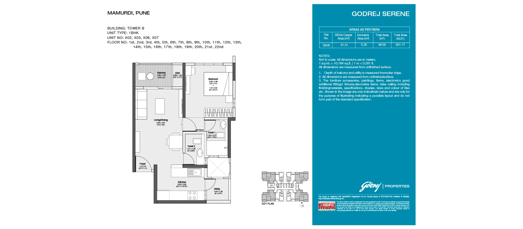 Godrej Serene 1 BHK floor plan