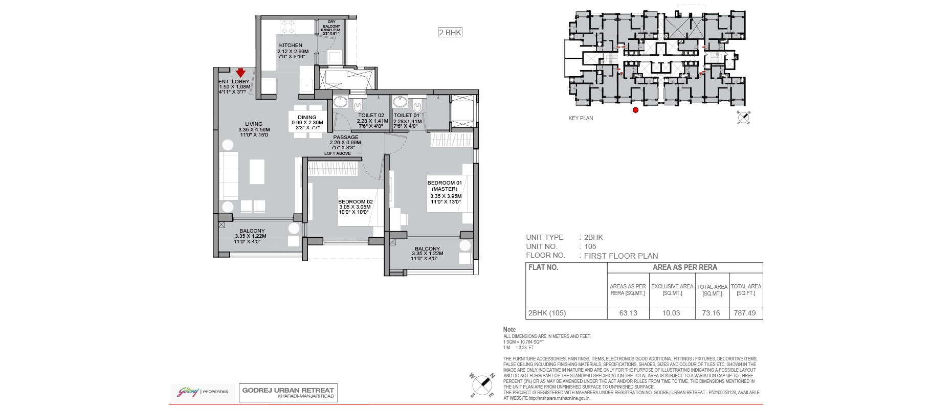 Godrej Urban Retreat 2 BHK floor plan