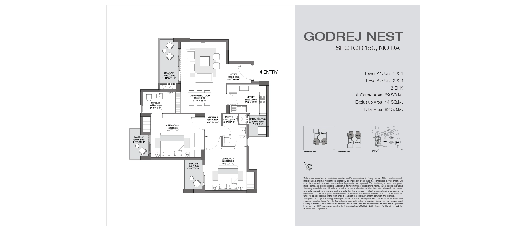 Godrej Nest 2 BHK floor plan