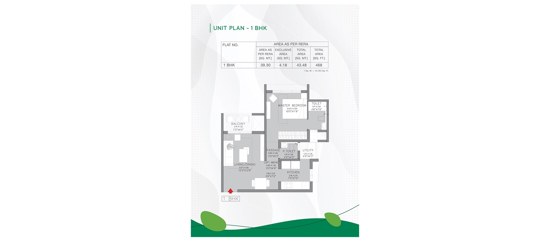 Godrej Green Cove 1 BHK floor plan