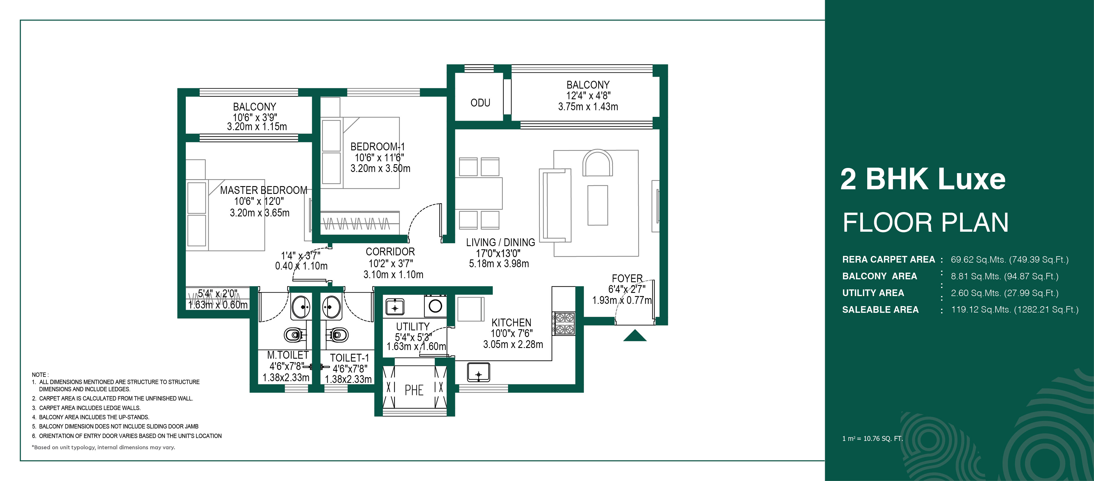 Godrej Woodscapes 2 BHK Luxe floor plan