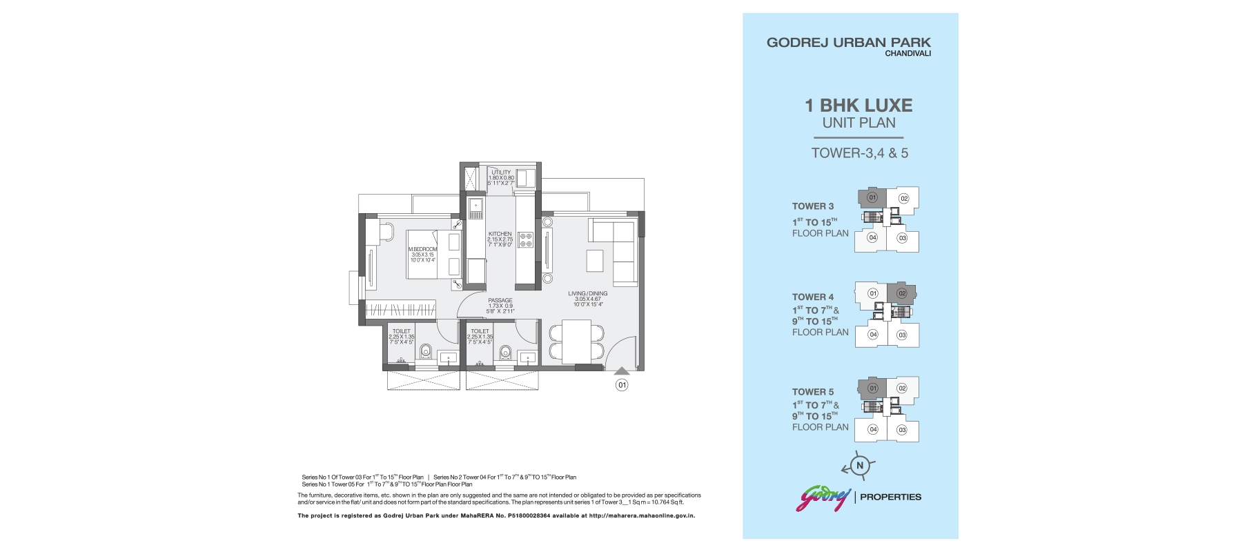 Godrej Urban Park 1 BHK Luxe floor plan