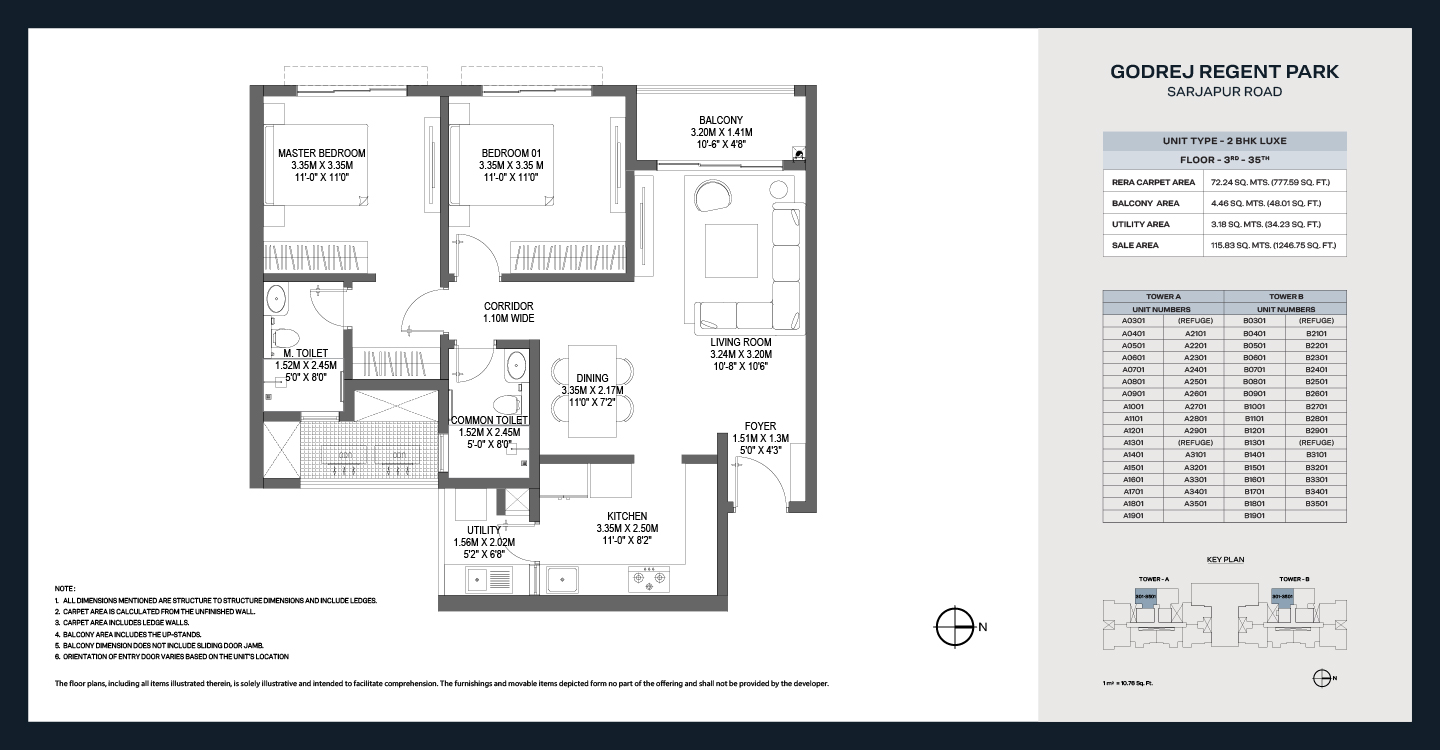 Godrej Regent Park 2 BHK floor plan