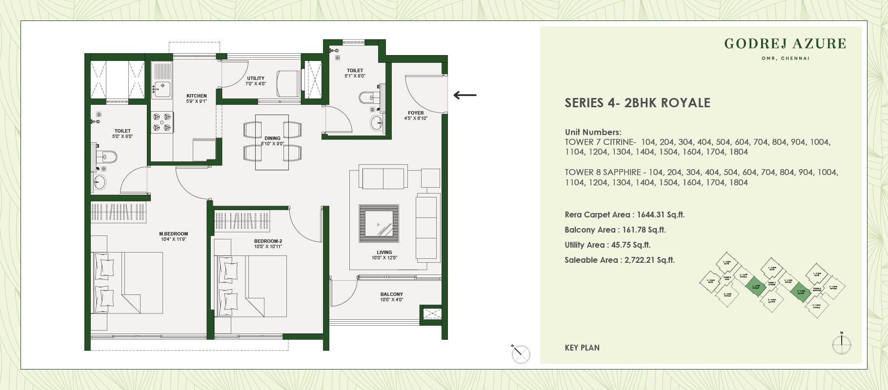 Godrej Azure 2 BHK floor plan