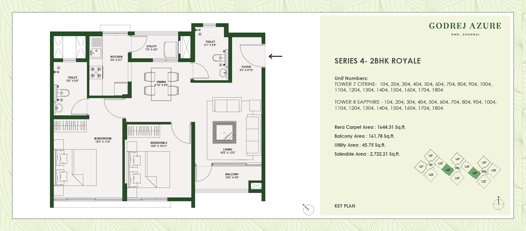 Godrej Azure 2 BHK Royale floor plan